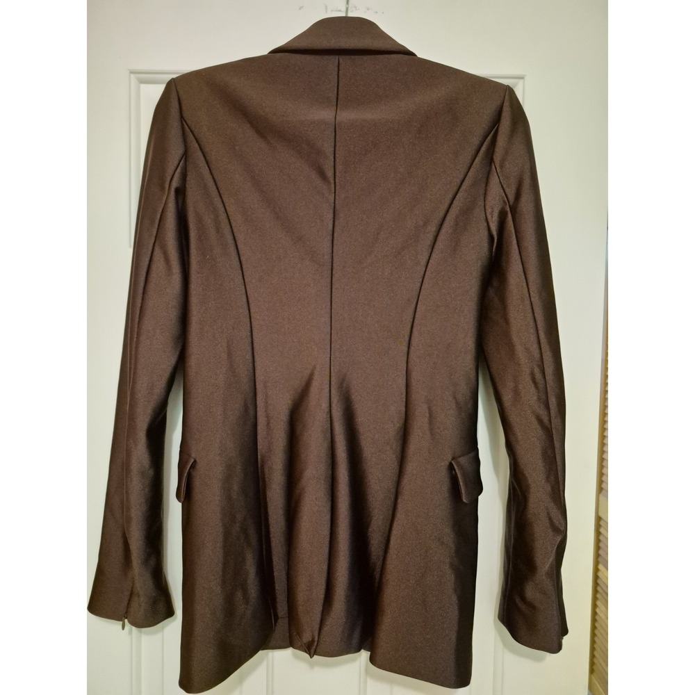 Good American Women Brown Satin Single Breasted Blazer Jacket Size 0 NWT - Picture 6 of 6